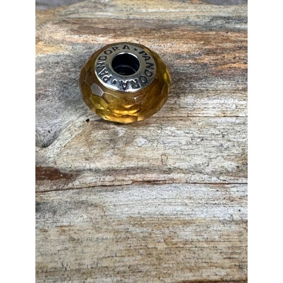 Pandora Golden Faceted Murano Glass Bead Charm S925ALE #791629 - Picture 3 of 6